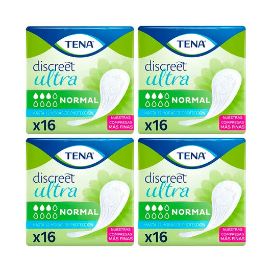 Tena Pack Discreet Normal Ultra, 4 X 16 unités
