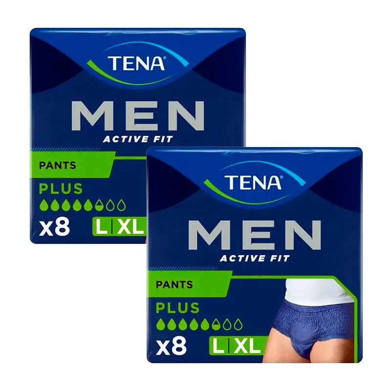 Tena Pack Hommes Pantalon Actif Taille L-XL, 2 X 8 Unités