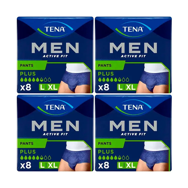 Tena Pack Hommes Pantalon Actif Taille L-XL, 4 X 8 Unités