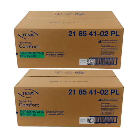 Tena Anatomical Nappy Pack Super Night Nappy One Size, 2 X 80 unités