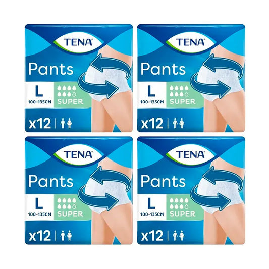 Tena Pack Pants Culotte d'incontinence absorbante Urine légère Très grande taille, 4 X 12 unités