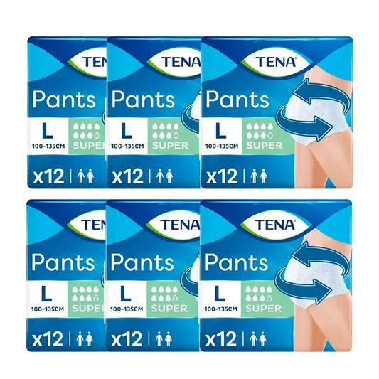 Tena Pack Pants Culotte d'incontinence absorbante Urine légère Très grande taille, 6 X 12 unités