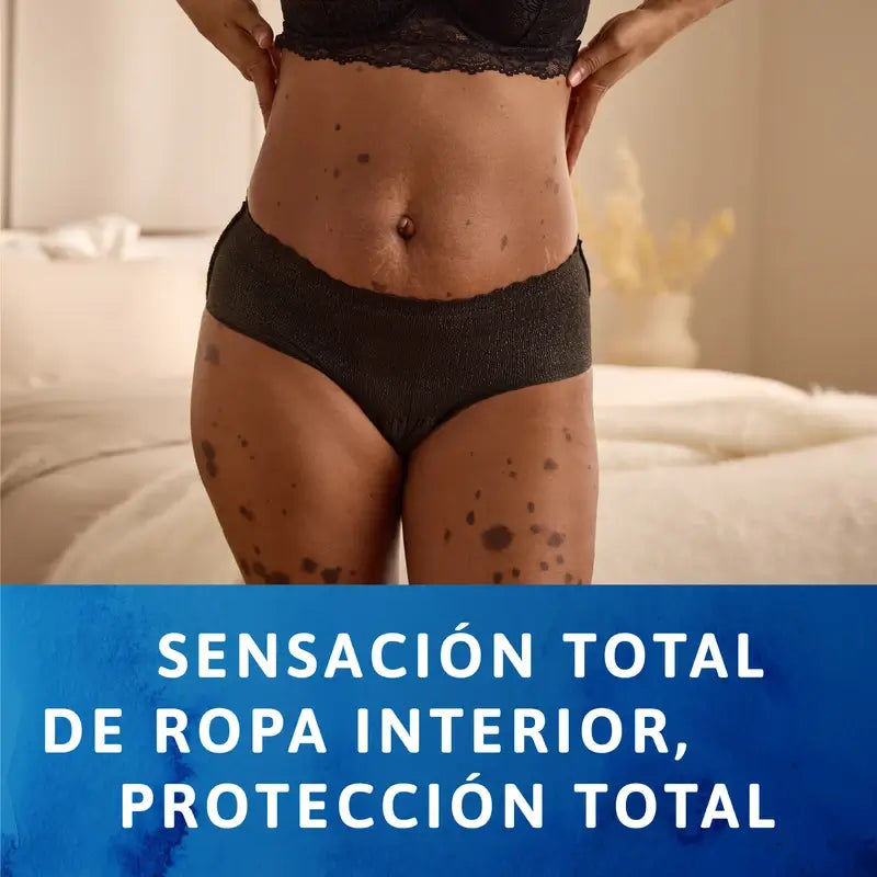 Tena Silhouette Noir Taille Basse Moyenne , 12 unités