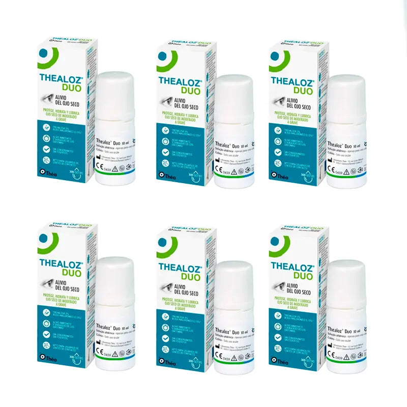 Thealoz Duo Gouttes pour les yeux, 6 x 10 Ml