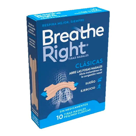 Bandelettes nasales Breathe Right petit-moyen 10 pièces