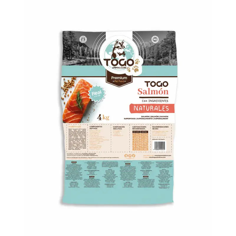 Togo Pienso Saumon Naturel Hypoallergénique, 4 kg