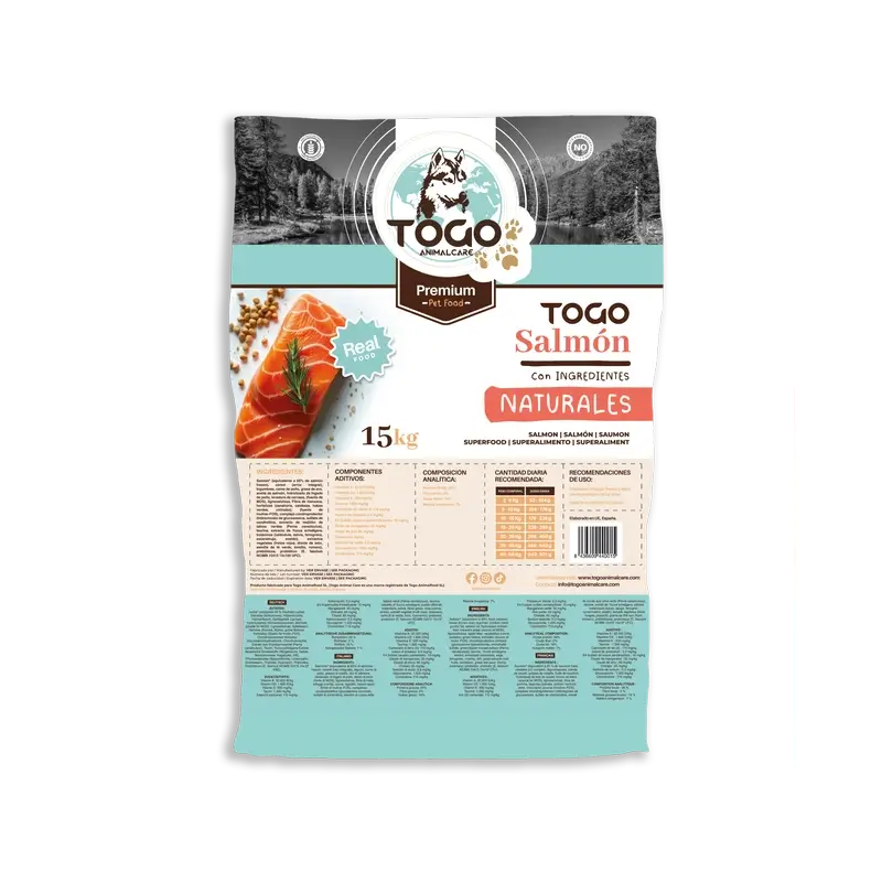 Togo Salmon Alimentation sèche, 15 kg