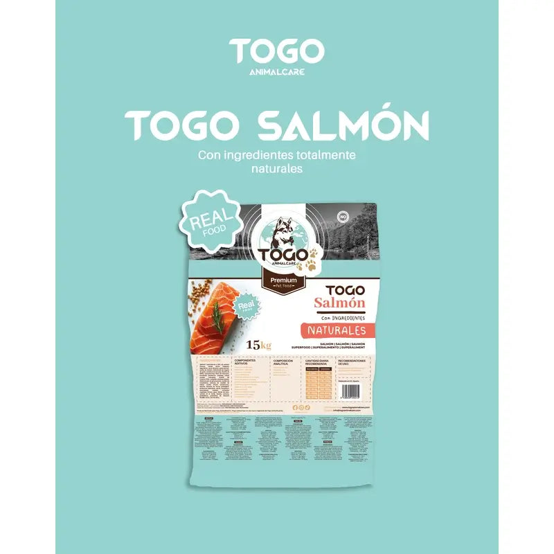 Togo Aliment pour chiens au saumon naturel hypoallergénique, 15 kg