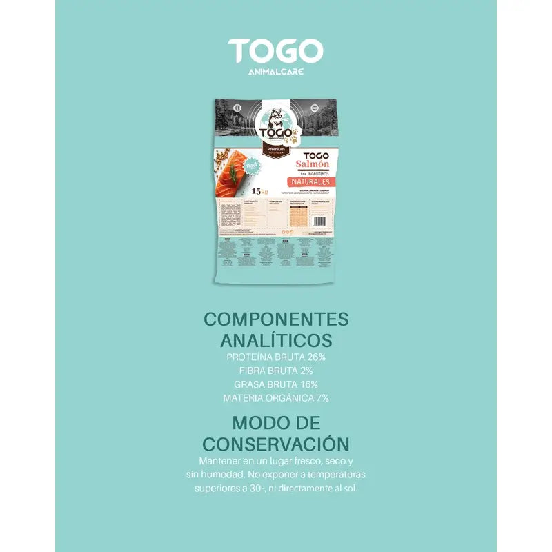 Togo Aliment pour chiens au saumon naturel hypoallergénique, 15 kg