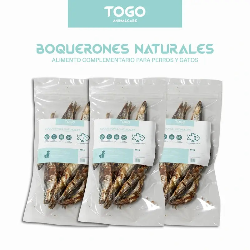 Togo Snack Anchois séchés naturels, paquet de 3 unités