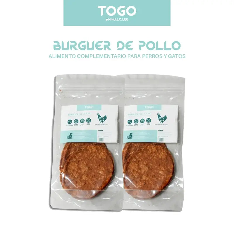 Togo Snack Natural Burger Chicken, paquet de 2 pcs.