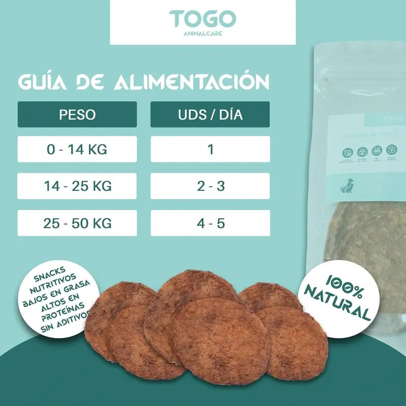 Togo Snack Natural Burger Chicken, paquet de 3 pcs.