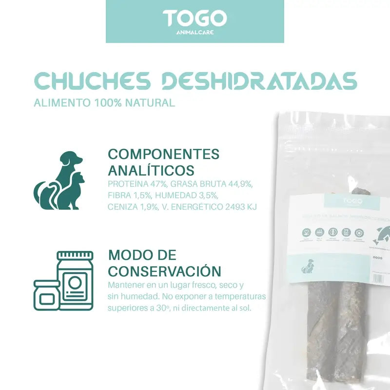 Togo Snack Natural Salmon Rolls, paquet de 2 unités