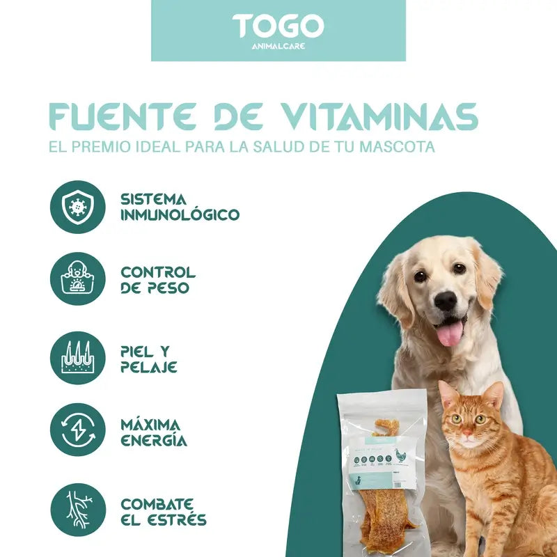 Togo Snack Natural Chicken Strips, paquet de 3 unités