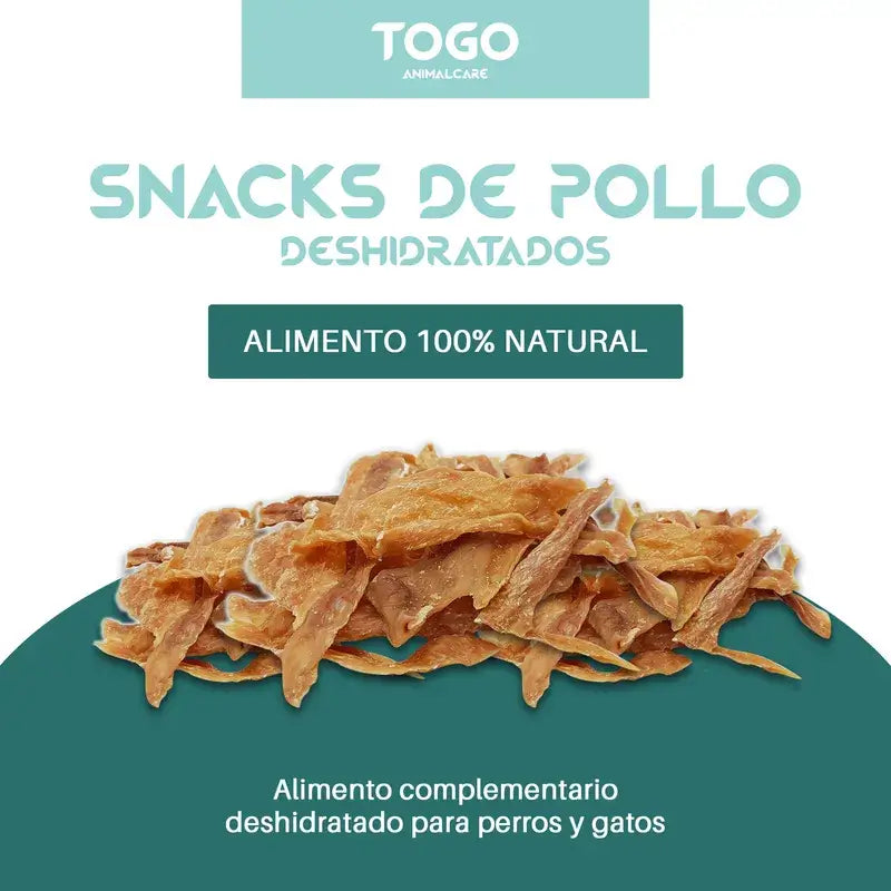 Togo Snack Natural Chicken Strips, paquet de 3 unités
