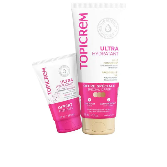 Pack Topicrem Uh Bronzage progressif 200Ml + Gommage 50 Ml