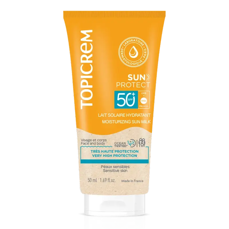 Topicrem Lait solaire Spf50+, 50 ml