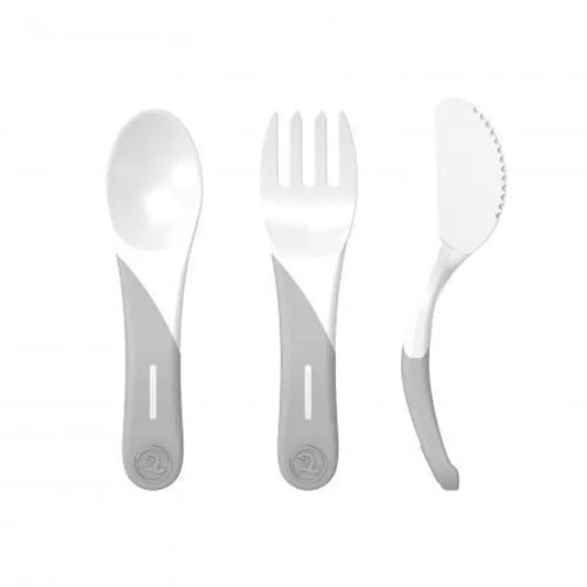 Twistshake Learning Cutlery White 6+M