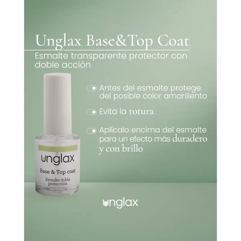 Base et top coat Unglax, 10 ml