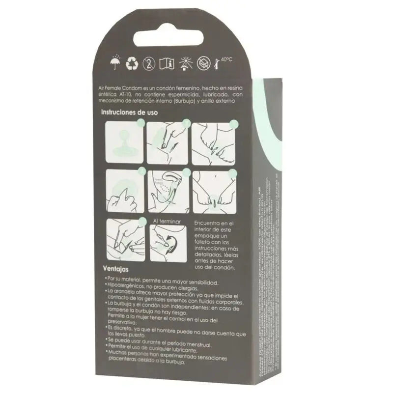 Préservatif féminin sans latex Uniq Air, 3 unités
