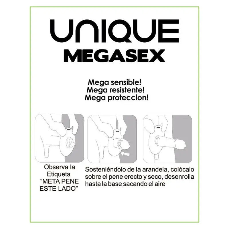 Uniq Megasex Préservatifs Sensibles Avec Jarretière Sans Latex 3 Unités