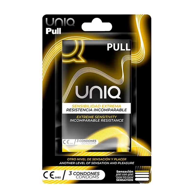 Préservatifs à tirer Uniq avec sangles sans latex 3 unités
