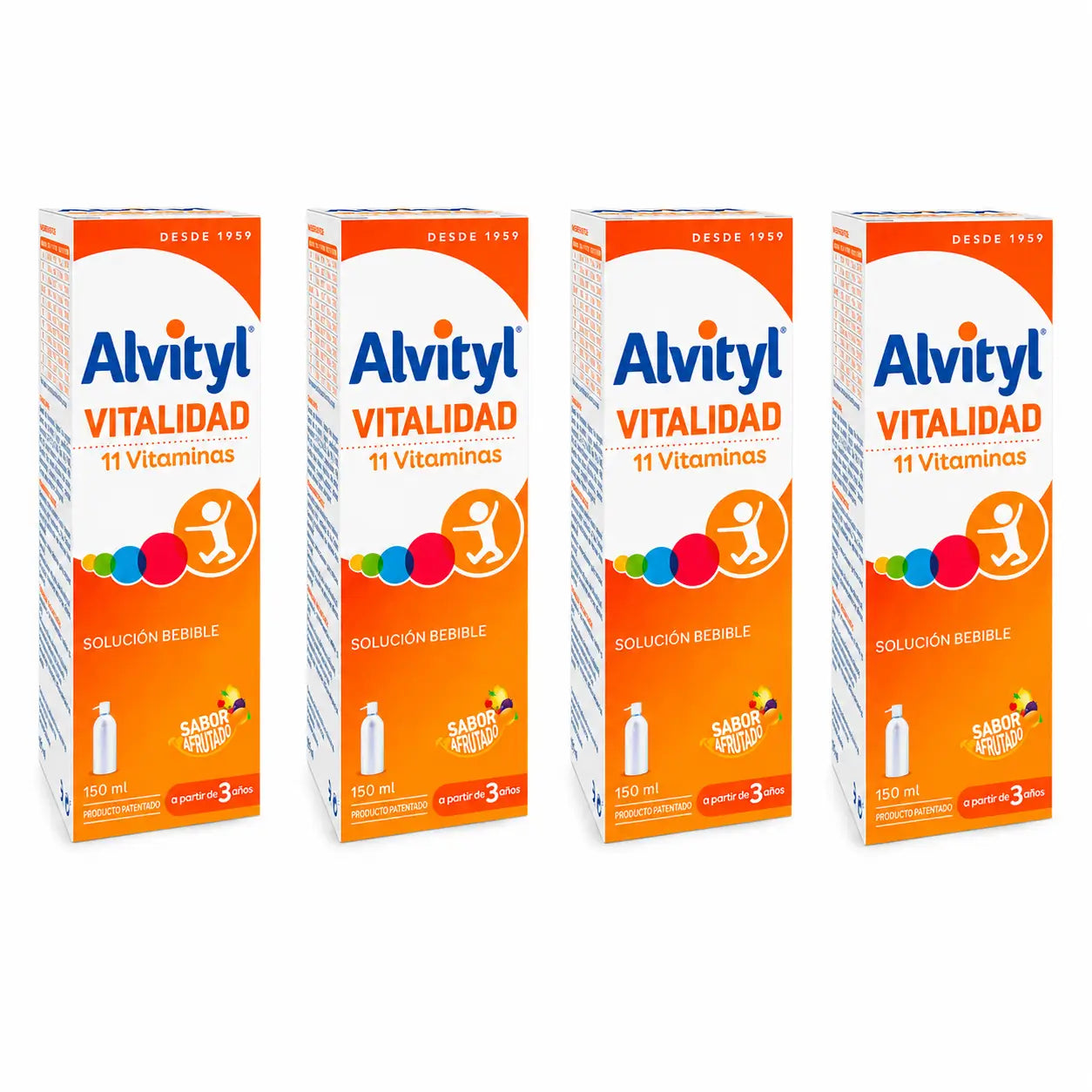Urgo Alvityl Vitalité 11 vitamines 150 ml, lot de 4