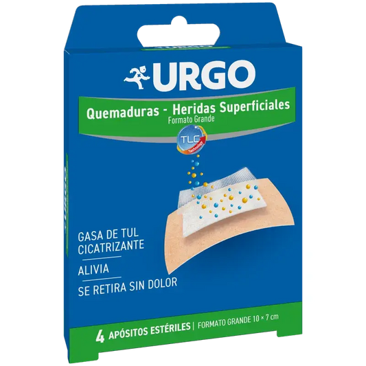Urgo Pansement stérile pour brûlures et plaies superficielles, 10 x 7 cm