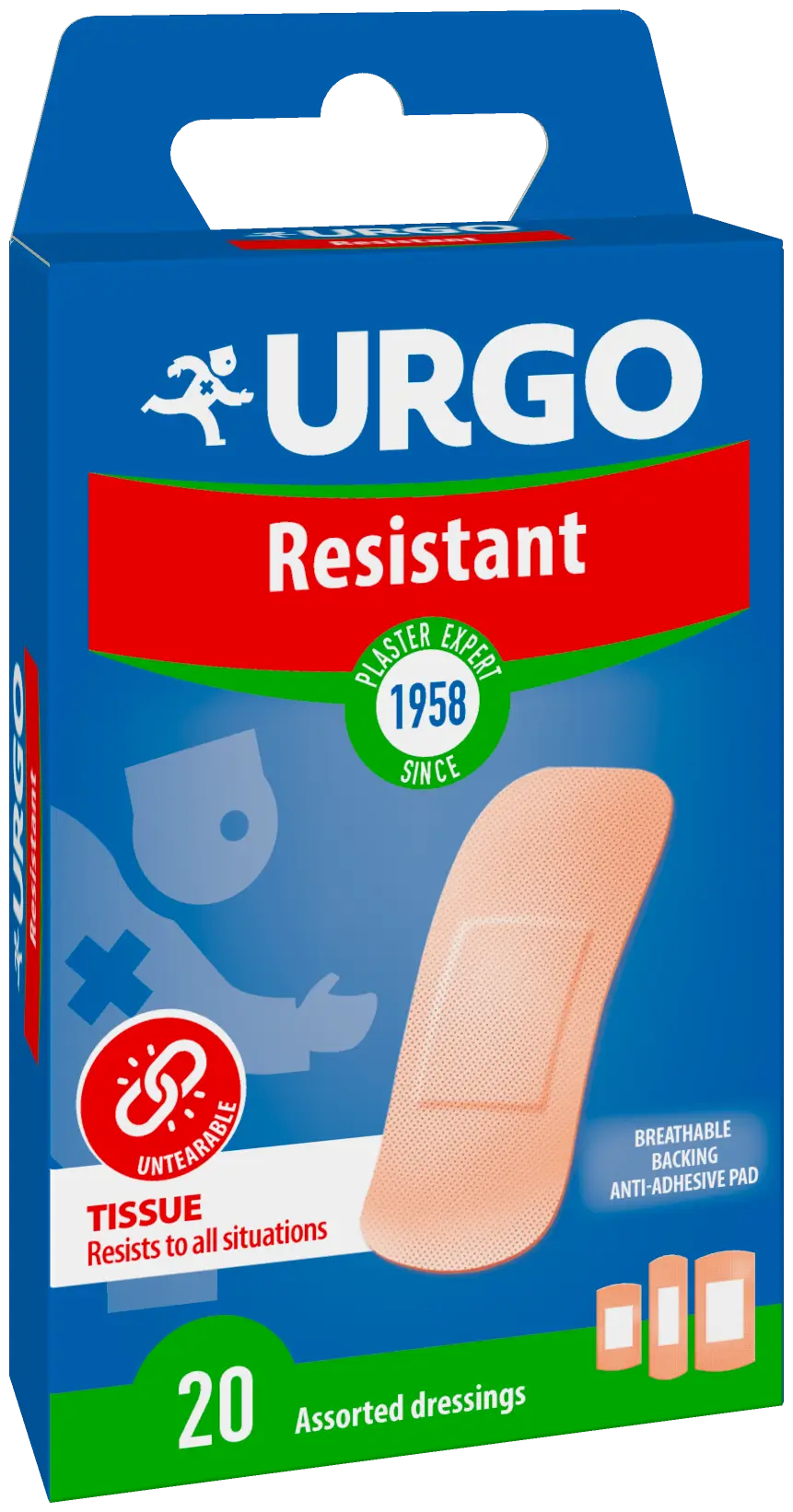 Urgo Resistant First Aid - 20 pansements, 20 unités