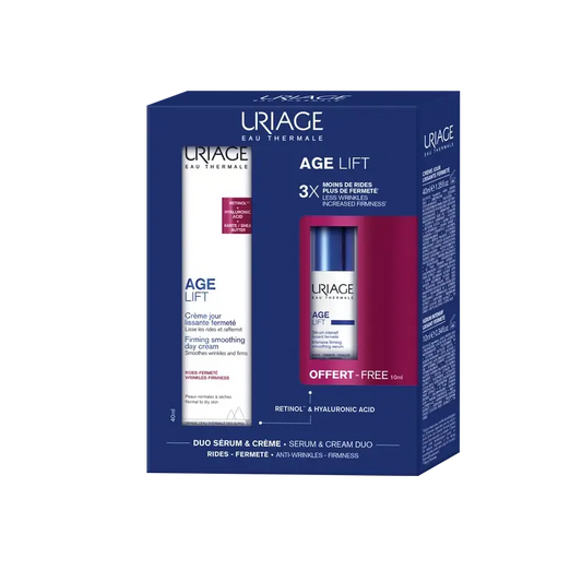 Uriage Age Lift Crème de jour anti-âge raffermissante, 40 ml + Sérum anti-rides intensif 10 ml + cadeau