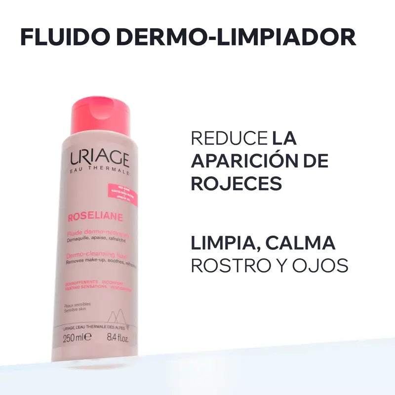 Uriage Roséliane Fluide dermo-nettoyant, 250 ml