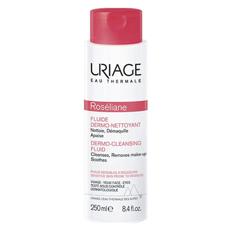 Uriage Roséliane Dermo-Cleansing Fluid for Sensitive, Reddened, Rosacea and Hyper-reactive Skin, 250 ml
