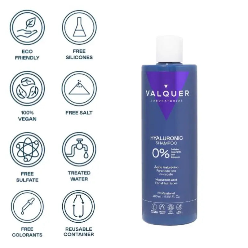 Valquer Hair Care Shampooing à l'acide hyaluronique, 400 ml