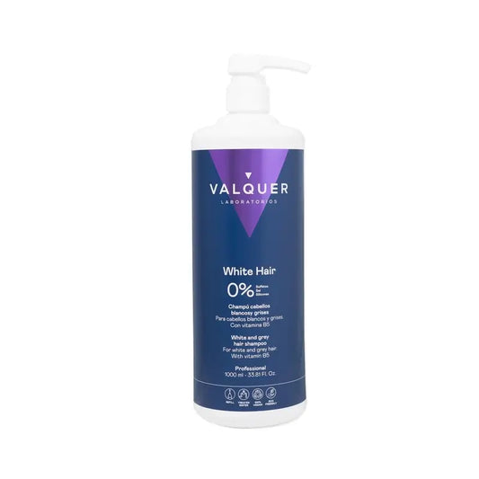 Valquer Hair Care Shampooing pour cheveux blancs et gris, 1000 ml
