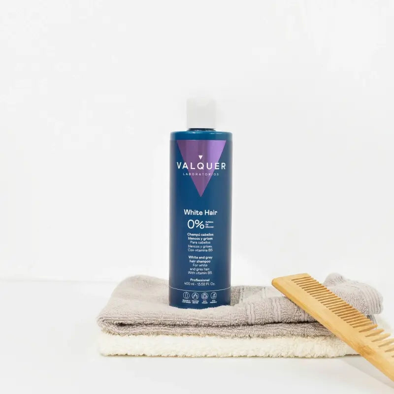Valquer Hair Care Shampooing pour cheveux blancs et gris, 400 ml