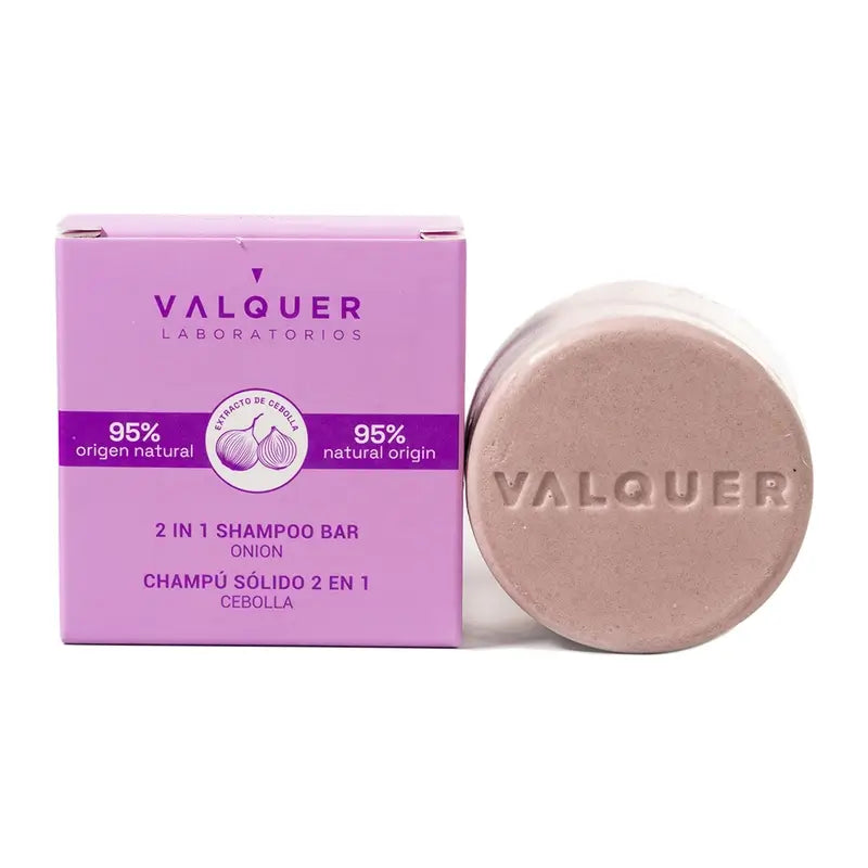 Valquer Hair Care Shampooing solide 2 en 1 à l'oignon, 70 gr