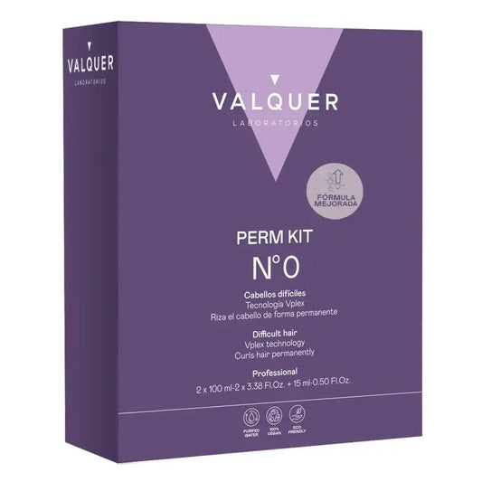 Valquer Professional Perming Kit Nº0 - Difficult Hair - 2 Steps + Conditioner Silk Effect