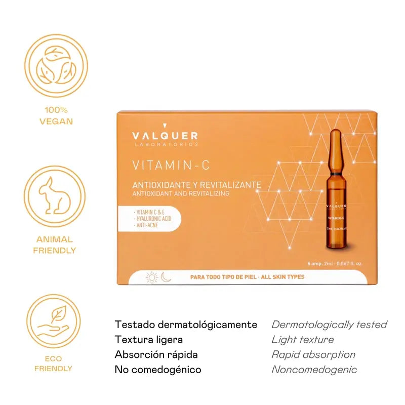 Valquer Skin Care Ampoules de vitamine C, 5 x 2 ml