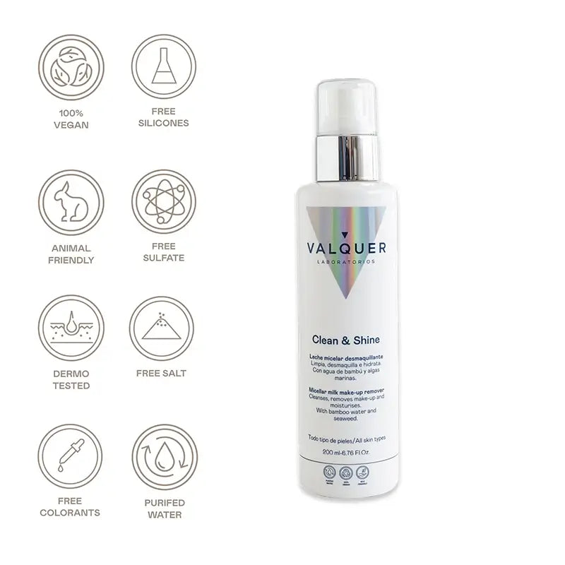 Valquer Skin Care Lait démaquillant micellaire, 200 ml