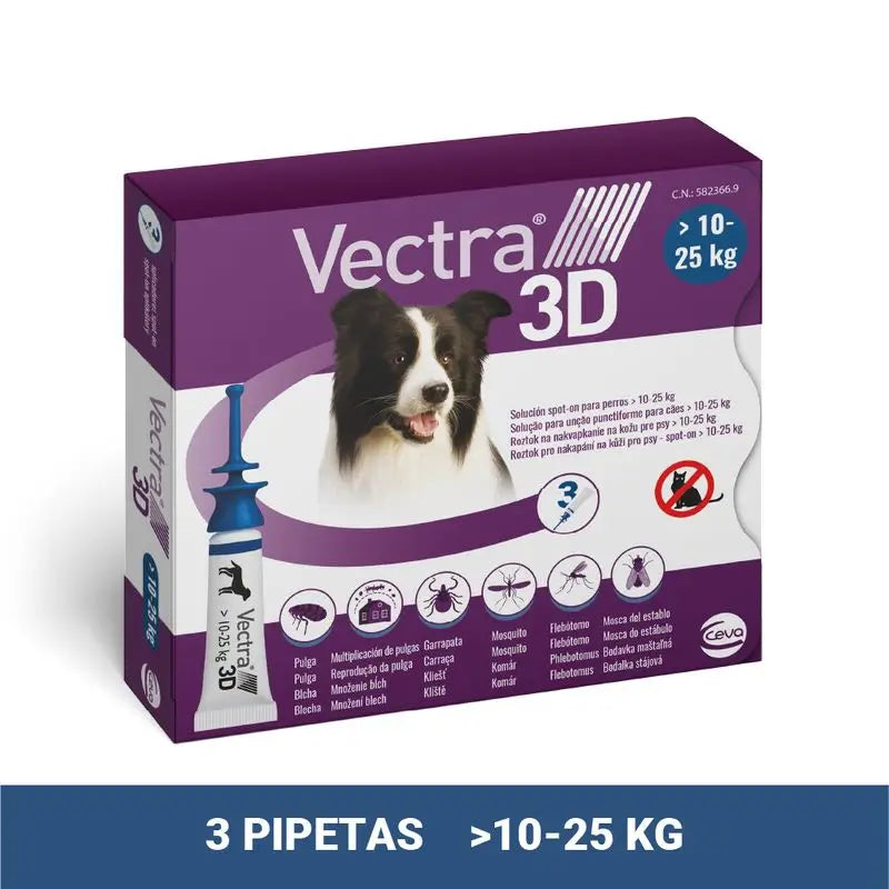 Vectra 3D Dog 10-25 kg 3 Pipettes
