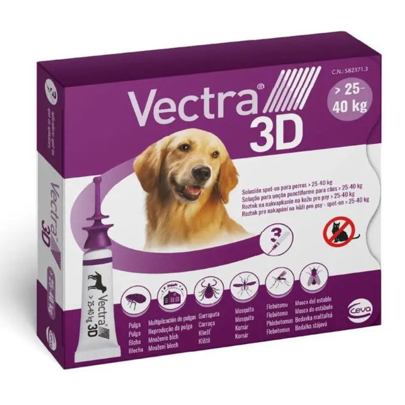 Vectra 3D Chien 25-40 kg, 3 pipettes