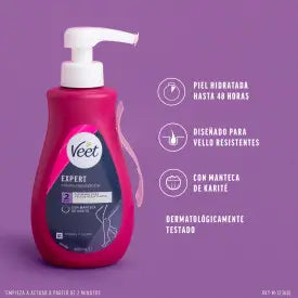 Veet Expert Crème dépilatoire pour femmes, corps et jambes, 400 ml