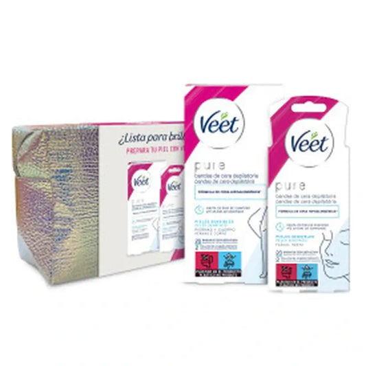 Bandes de cire épilatoire VEET Pure Toilet Bag (20 visage + 20 corps)