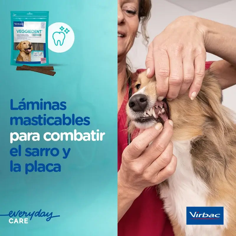 Virbac Veggiedent Fr3sh M, Dental Snacks for Medium Breed Dogs