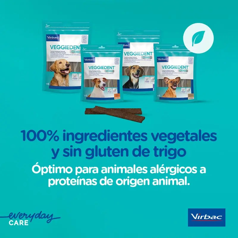 Virbac Veggiedent Fr3sh M, Snacks dentaires pour chiens de taille moyenne
