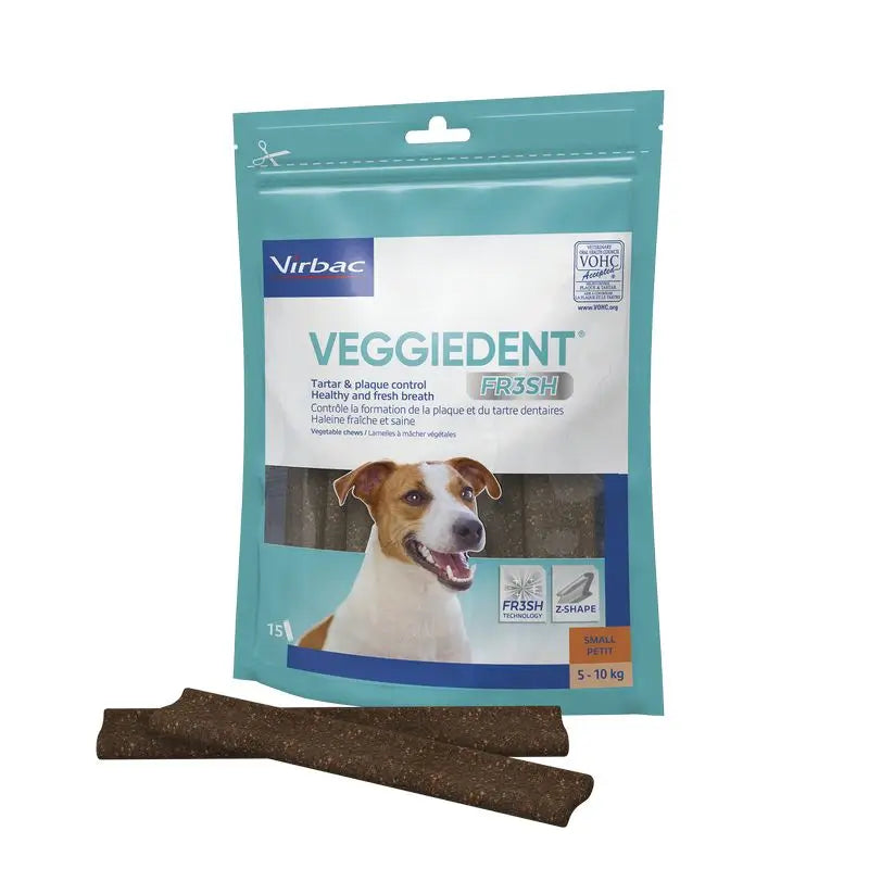 Virbac Veggiedent Fr3sh S, Snacks dentaires pour chiens de petite race