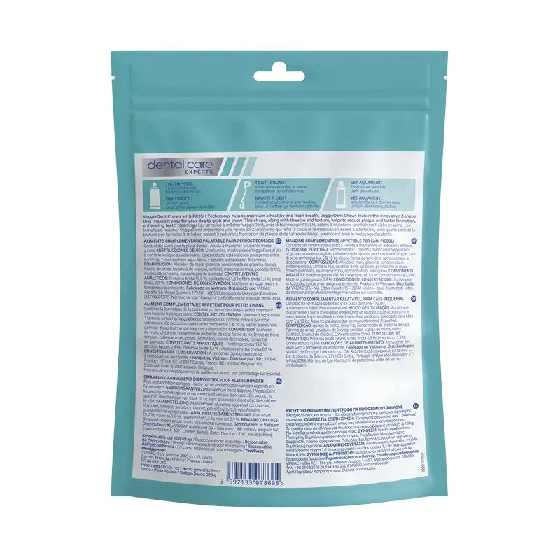 Virbac Veggiedent Fr3sh S, Snacks dentaires pour chiens de petite race