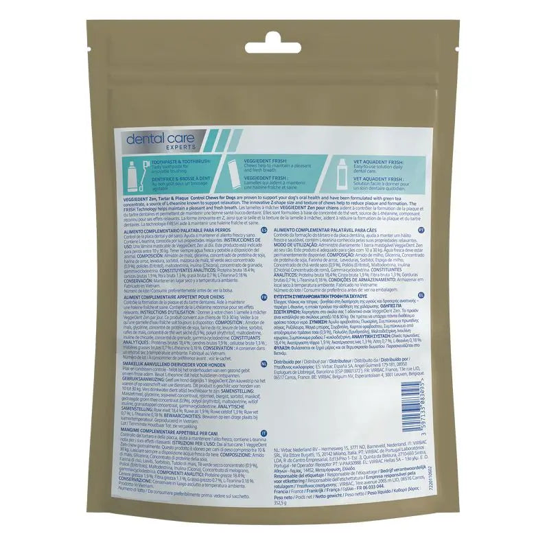 Virbac Veggiedent Zen M, Snack dentaire pour chien de race moyenne