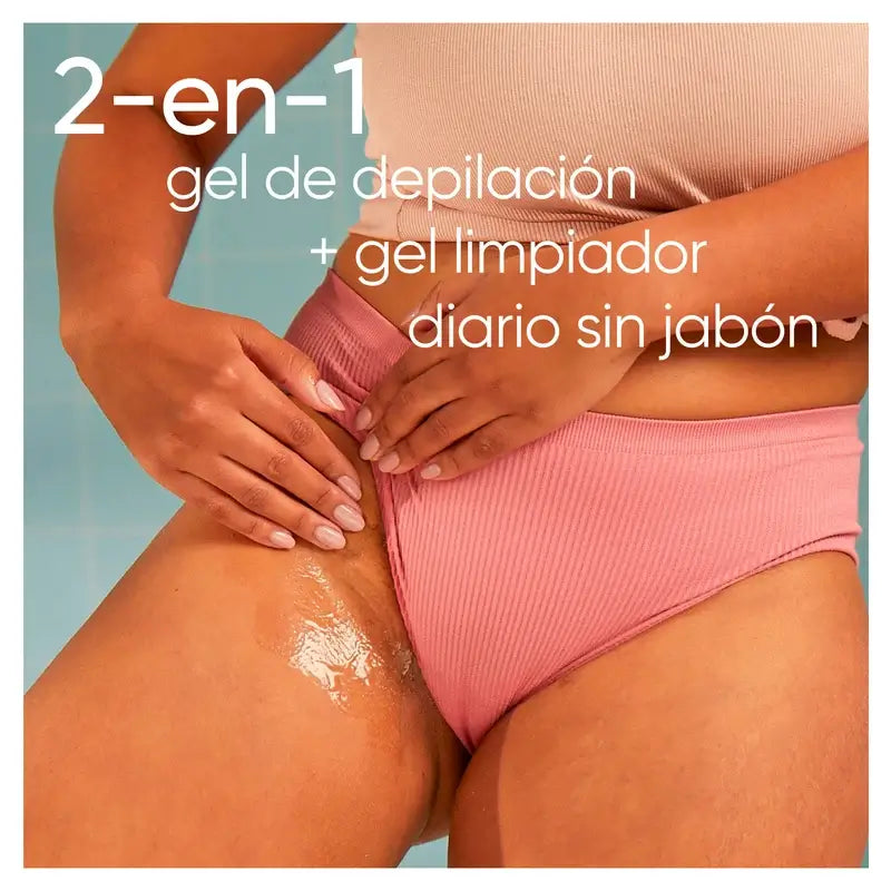 Venus Satin Care 2 en 1 gel nettoyant + épilation de la zone intime, 190 Ml