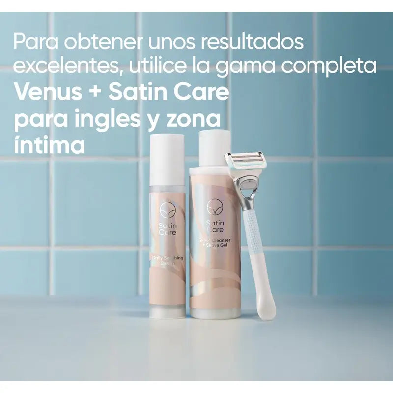 Venus Satin Care 2 en 1 gel nettoyant + épilation de la zone intime, 190 Ml